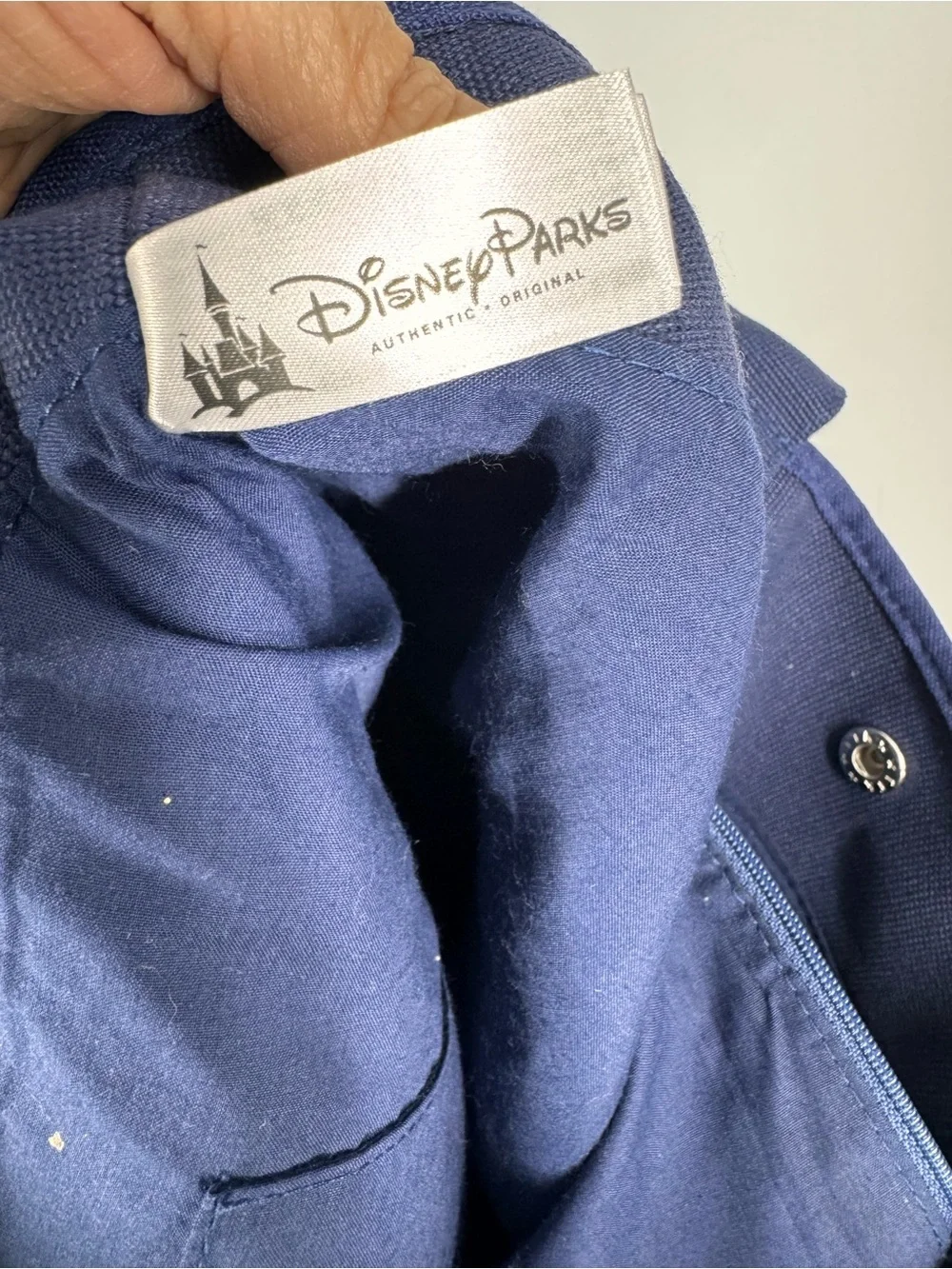 Disney Parks Navy Canvas Tote with Castle Label